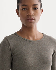 The Luxe Rib Long-Sleeve Crew | Washed Heathered Fatigue
