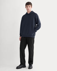 Twill Terry Jacquard Hoodie | Navy
