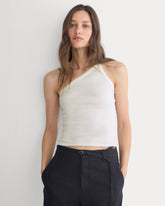 RetroSoft Cotton One-Shoulder Tank | Bone
