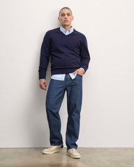 The Cashmere V-Neck Sweater | Navy
