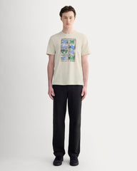 The Everlane x Parks Project Essential Organic Crew | Forged Iron / Birch / Granada Sky Blue / Green