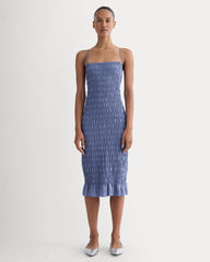The Smocked Column Dress | Blue Dusk