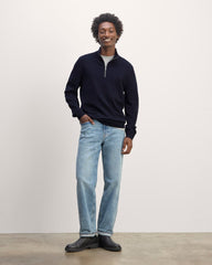 The Quarter-Zip in Cashmere |  Navy