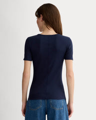 The Luxe Rib Crew | Navy