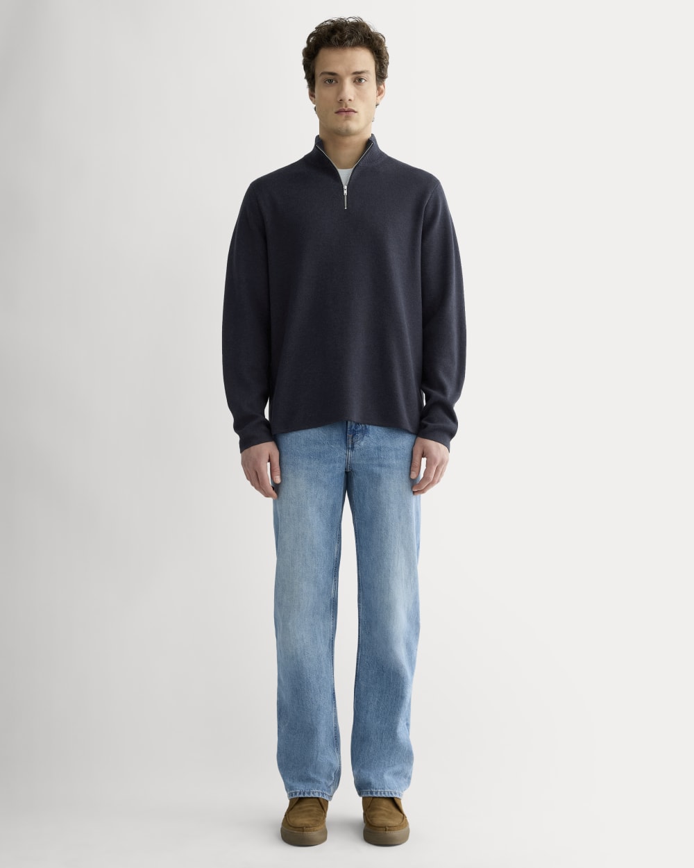 The No-Sweat Quarter-Zip | Heathered Midnight