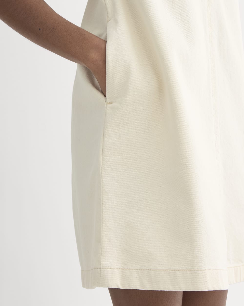 The Denim Shift Dress | Ecru