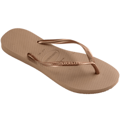Women's Slim Logo Metallic Flip Flops