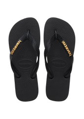 Women's Top Logo Metallic Flip Flops