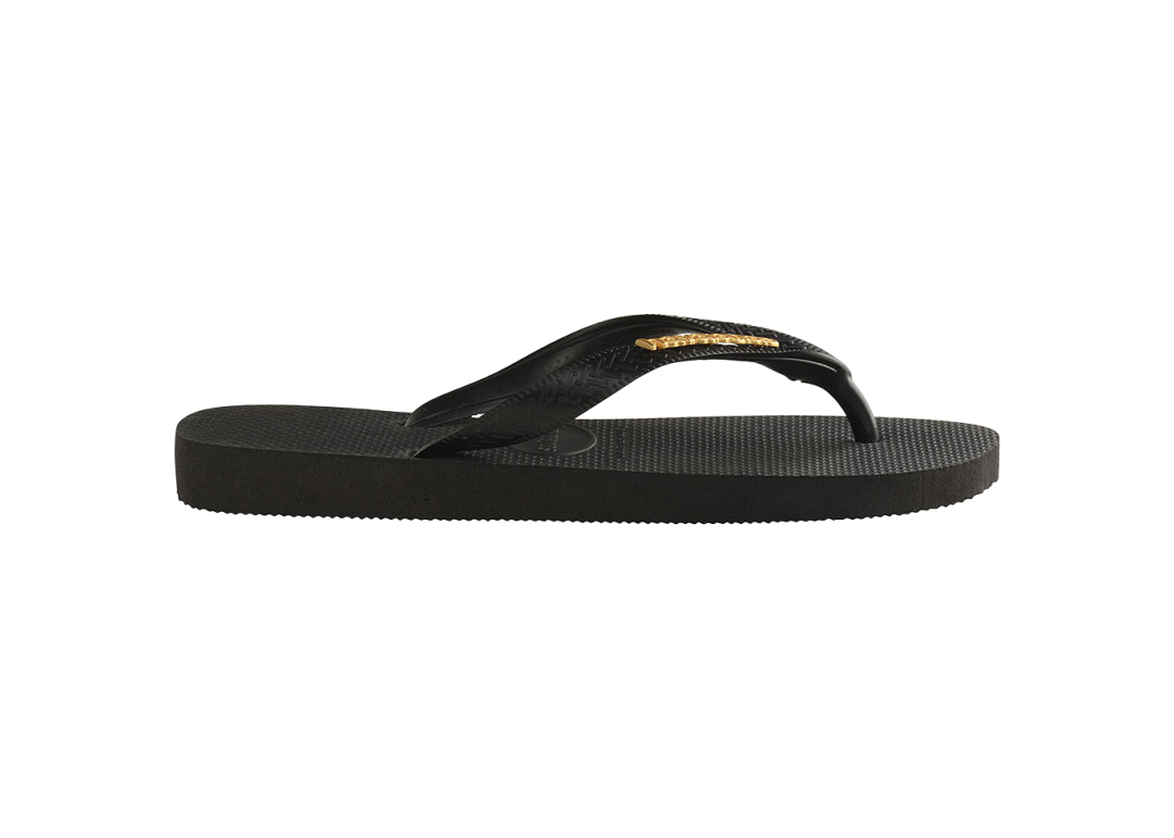 Women's Top Logo Metallic Flip Flops