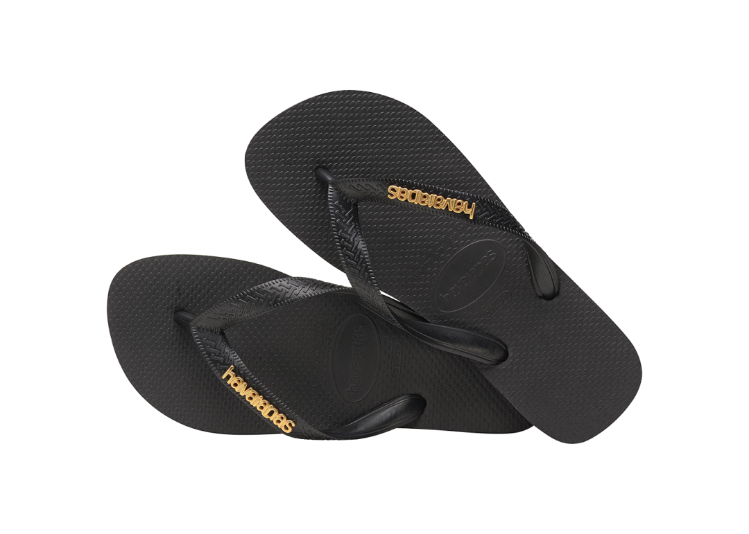 Women's Top Logo Metallic Flip Flops