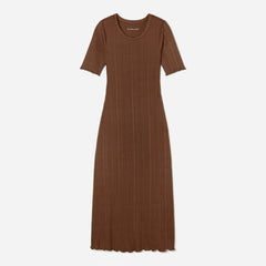 The Open Back Rib Dress | Espresso