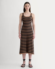 The Crochet Knit Tank Dress | Mocha / Black