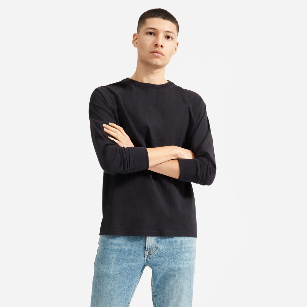 The Premium-Weight Long-Sleeve Crew | Uniform | Black