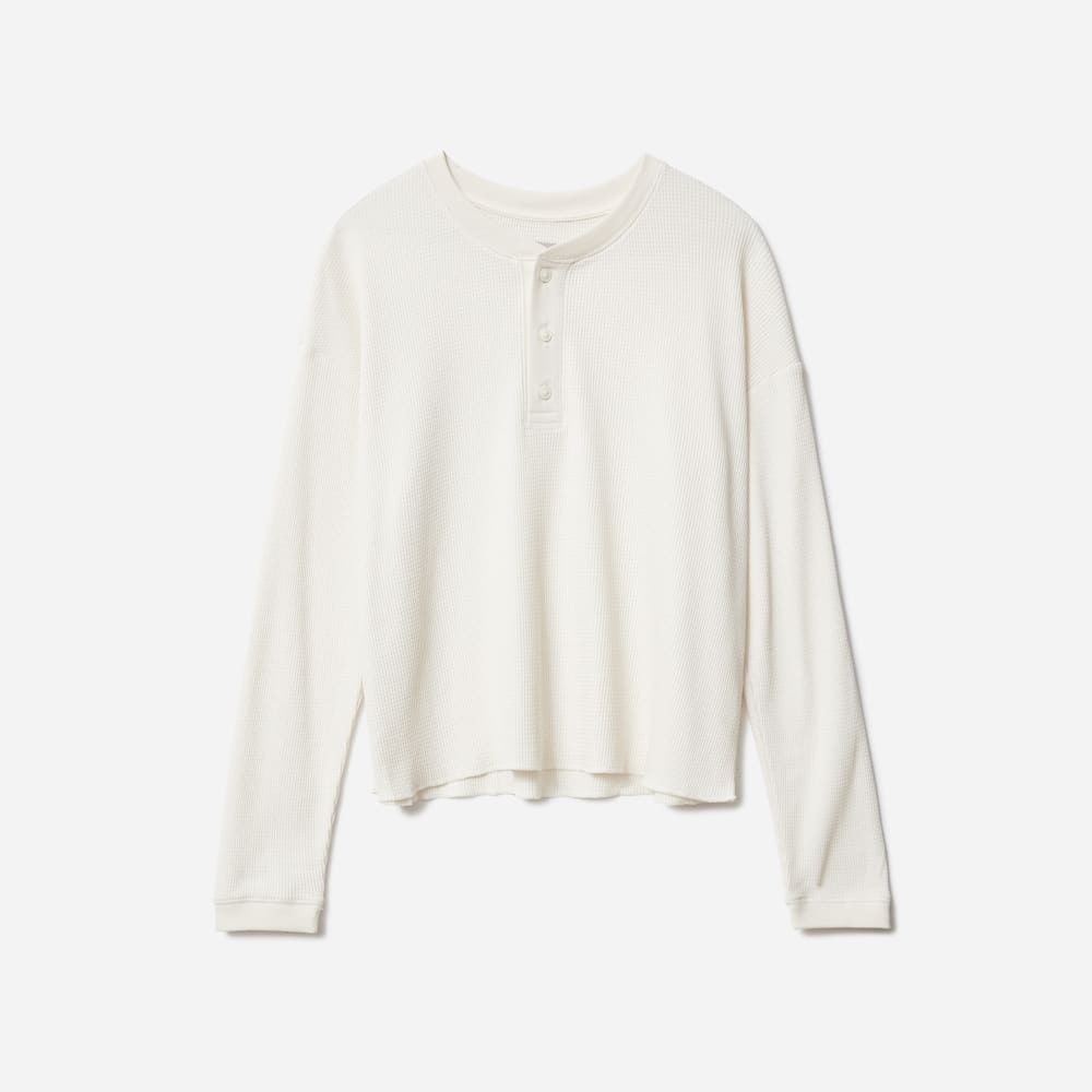 The Organic Cotton Waffle Henley | Bone