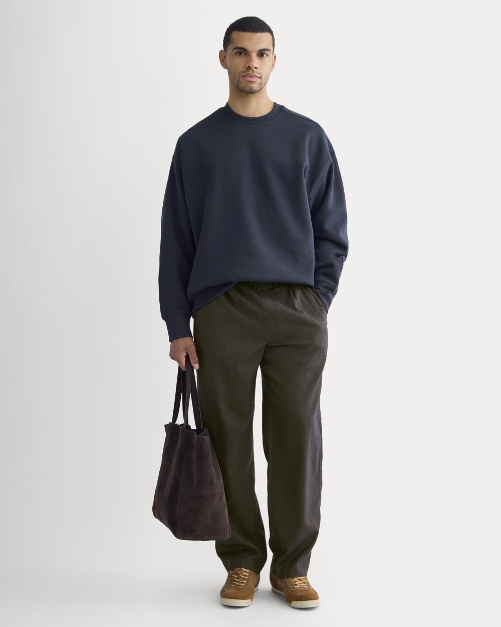 Luxe Fleece Crew Pullover | Navy