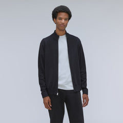 The No-Sweat Full Zip Sweater | New Black