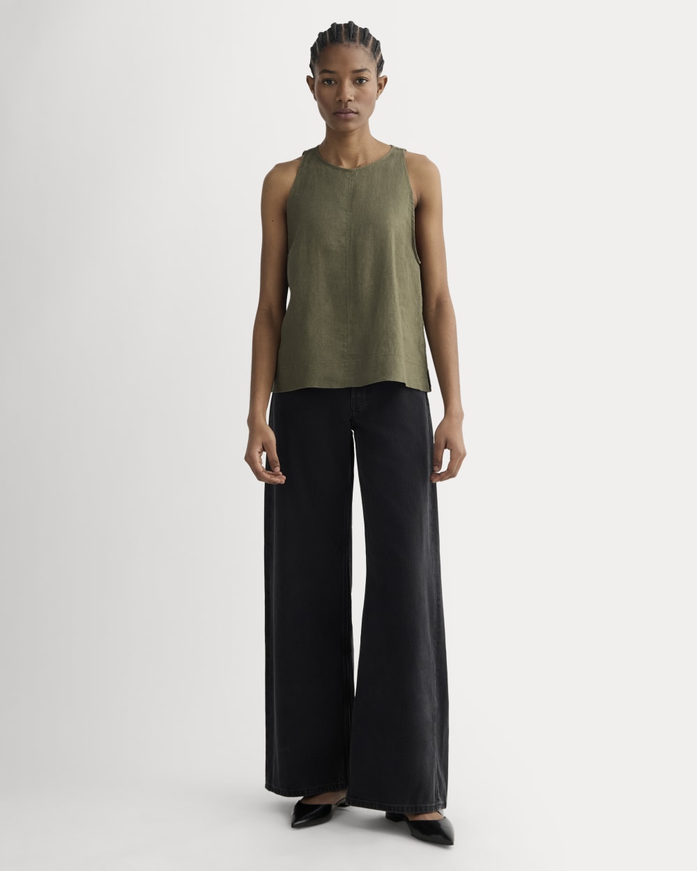 The Linen High-Neck Tank | Kalamata