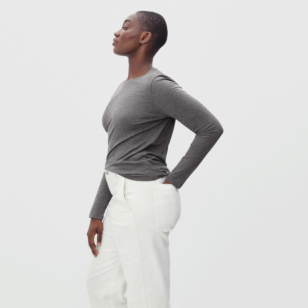 The Organic Cotton Long-Sleeve Crew | Charcoal