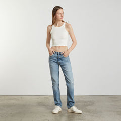 The Pima Micro-Rib Short Tank | White