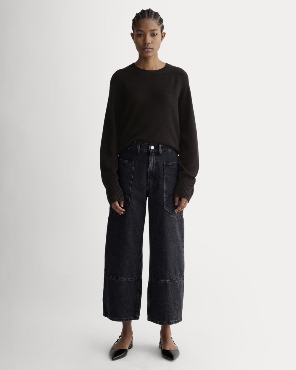 The Boxy Crew in Cashmere | Black
