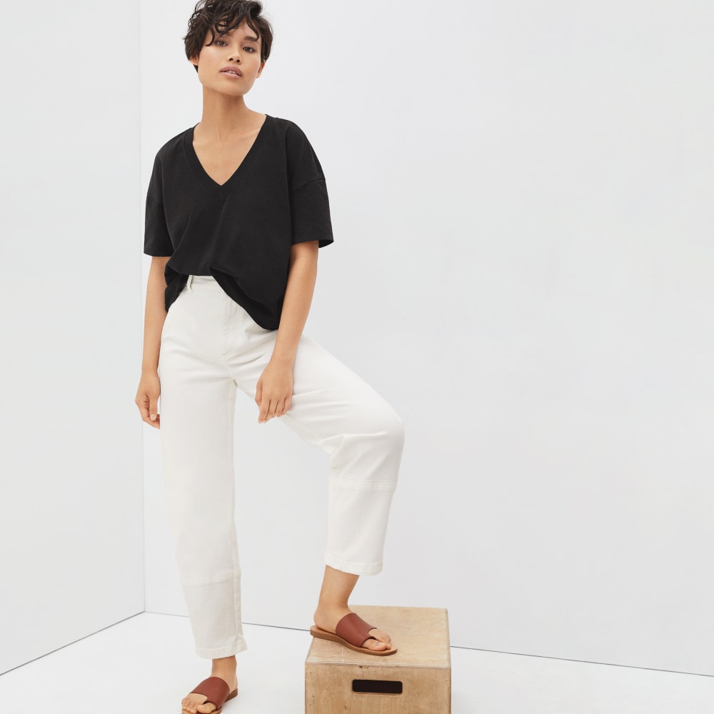 The Organic Cotton Slouchy V-Neck | Black