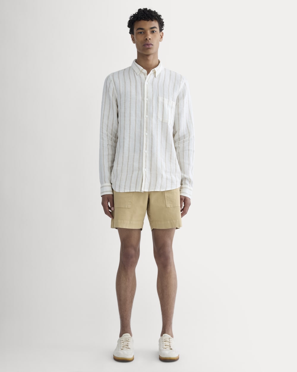 The Classic Shirt in Linen | Bone / Cornstalk