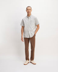The Organic Short Sleeve Oxford Shirt | Charcoal / White