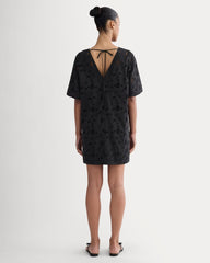 The Eyelet Mini Shift Dress | Black