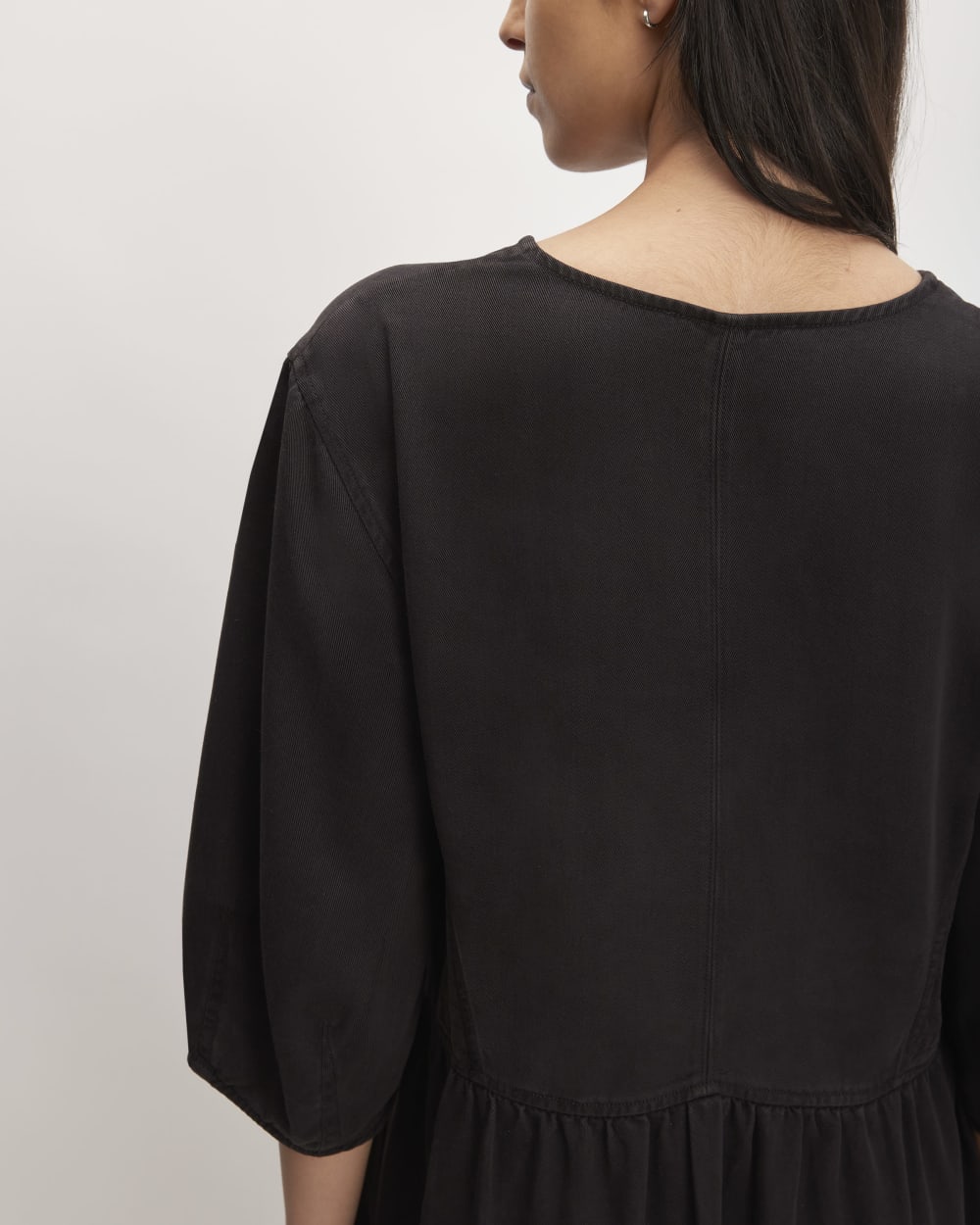 The TENCEL™ Puff-Sleeve Dress | Black