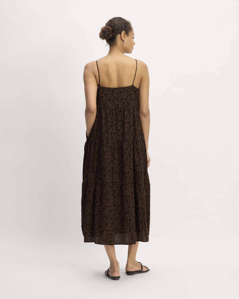The Gauze Tiered Dress | Black / Cocoa Small Floral
