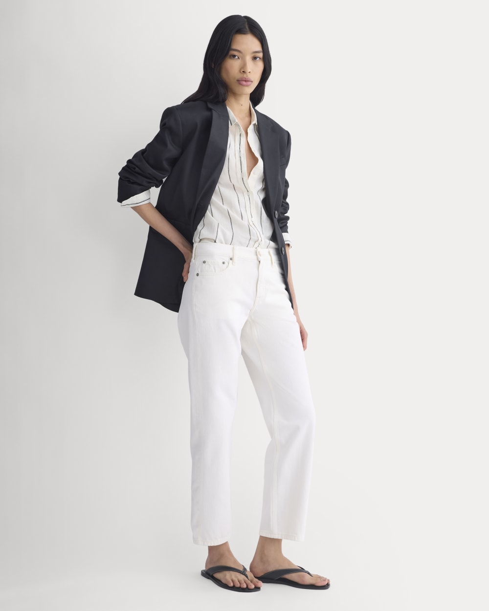 Low-Rise Straight Jean | Ecru