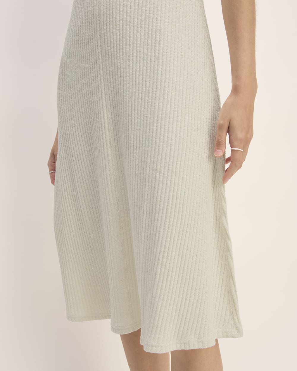 The Rib-Knit A-Line Tank Dress | Bone