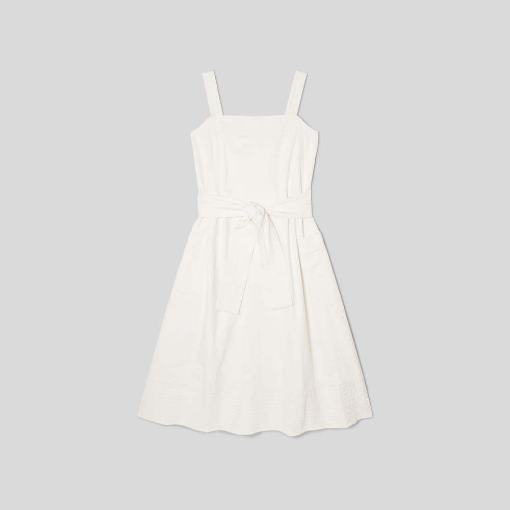 The Organic Cotton Herringbone Dress | Bone